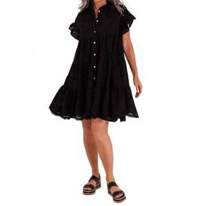 NEW RUBYYAYA rose mini dress in black